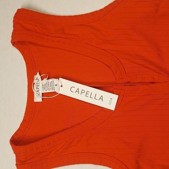 Capella  Ribbed Short Romper Red Size Small - Picture 4 of 8